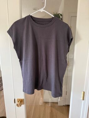 Muji Women's Relaxed Sleeve Tee - Charcoal
